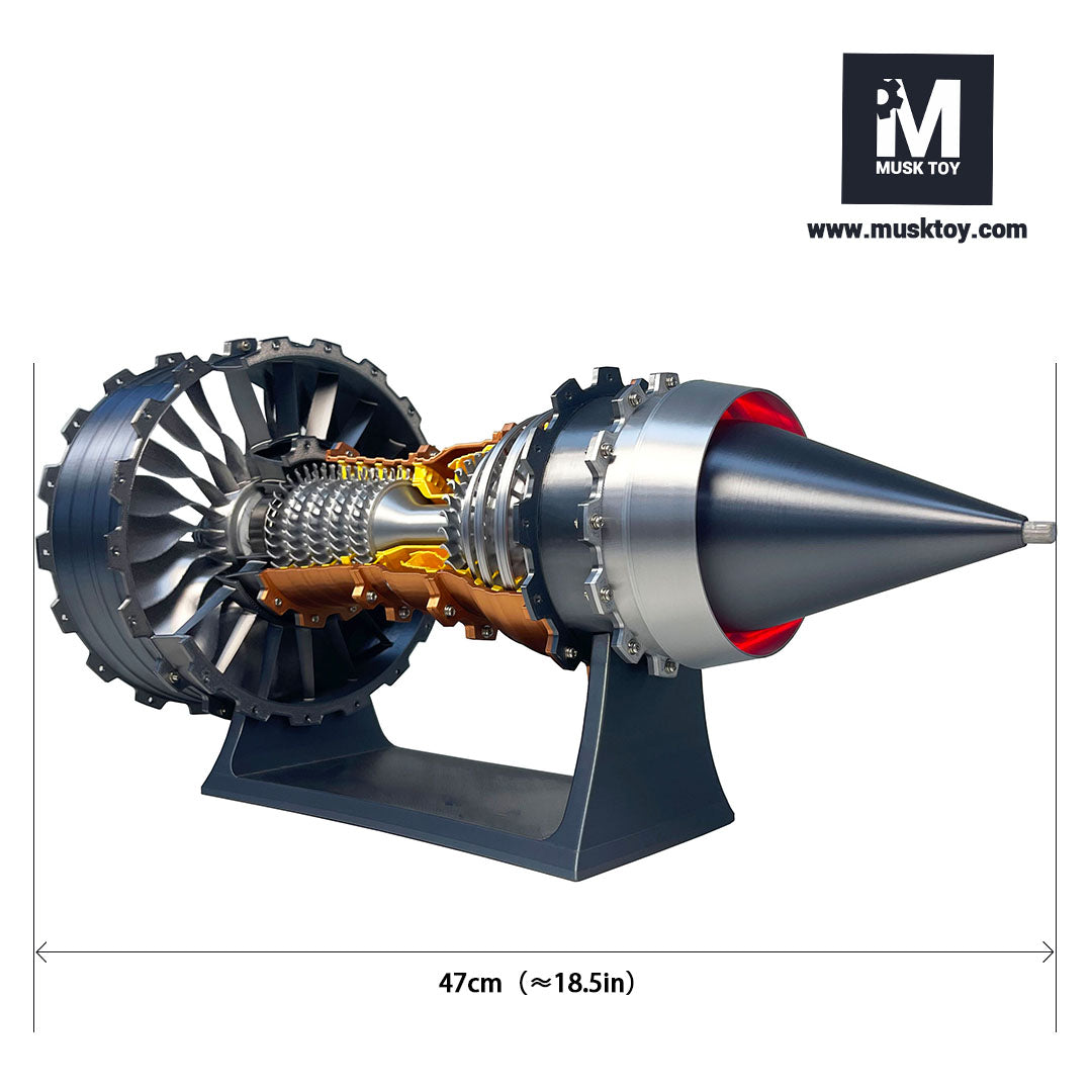 Musk Toy™ TR900 Turbofan engine model (47cm / 18.5in),speed adjustable,TYPE-C interface charging