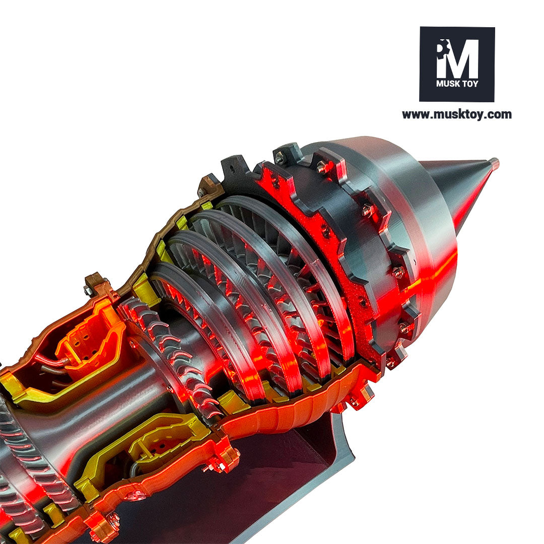 Musk Toy™ TR900 Turbofan engine model (47cm / 18.5in),speed adjustable,TYPE-C interface charging